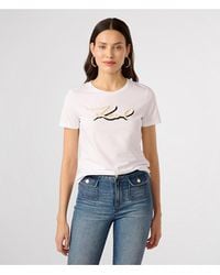 Karl Lagerfeld - | Women's Karl Rope T-shirt | White | Cotton/spandex | Size 2xs - Lyst