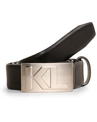 Karl Lagerfeld - | Men's Monogram Kl Buckle Belt | Black - Lyst
