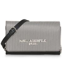 Karl Lagerfeld - | Women's Lourdes Crossbody Bag | Black/white/stripe - Lyst