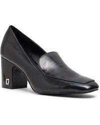 Karl Lagerfeld - | Women's Penelope Heeled Leather Loafer | Black | Size 7 - Lyst