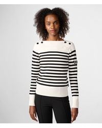 Karl Lagerfeld - | Women's Marine Stripe Sweater | Black/soft White | Size Small - Lyst
