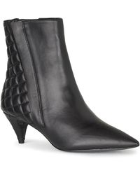 Karl Lagerfeld - | Women's Francine Cone Toe Quilted Bootie | Black - Lyst