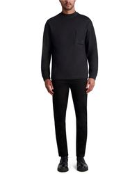 Karl Lagerfeld - | Men's Boucle Pocket Long Sleeve T-shirt | Black | Rayon/nylon | Size Large - Lyst
