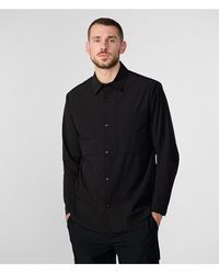 Karl Lagerfeld - | Men's Stretch Nylon Shirt Jacket | Black | Cotton/spandex | Size Xs - Lyst