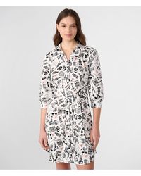 Karl Lagerfeld - | Women's Whimsy Printed Poplin Shirt Dress | Soft White | Cotton/spandex - Lyst