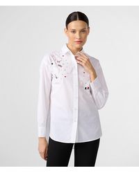 Karl Lagerfeld - | Women's Whimsy Pins Shirt | White | Cotton Poplin | Size Xs - Lyst