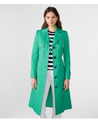 Karl Lagerfeld - | Women's Twill Single Breasted Trench Jacket | Kelly Green | Cotton/polyester - Lyst
