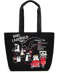 Karl Lagerfeld - | Women's Kristen Canvas Tote Bag | Black Spc - Lyst