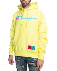champion reverse weave hoodie yellow