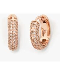 Kate Spade - Brilliant Statements Pavé Mini Huggies - Lyst