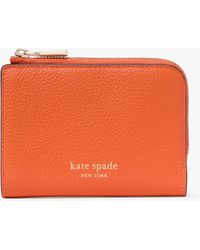 Kate Spade - Ava Colorblocked Pebbled Leather Zip Bifold Wallet - Lyst