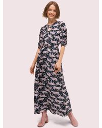 kate spade floral park clip dot midi dress