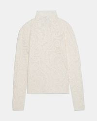 Kate Spade - Kate Spade Lace Knit Turtleneck Top - Lyst