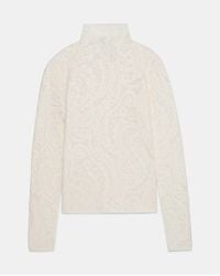 Kate Spade - Lace Knit Turtleneck Top - Lyst