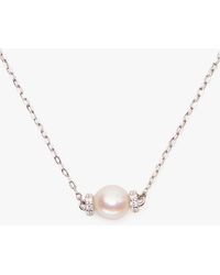 Kate Spade - Kate Spade Fine Meant To Be Pearl & Diamond Pendant - Lyst
