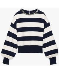Kate Spade - Awning Stripe Pearl Pullover - Lyst