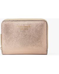 Kate Spade Leather Spencer Floral Garden Embossed Compact Wallet 