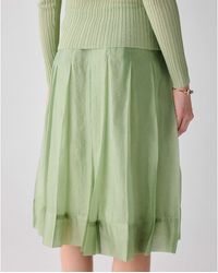 Kate Spade - Kate Spade Crinkled Organza Pleated Skirt - Lyst