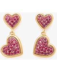 Kate Spade - With All My Heart Pavé Drop Earrings - Lyst