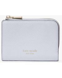 Kate Spade - Ava Colorblocked Pebbled Leather Zip Bifold Wallet - Lyst