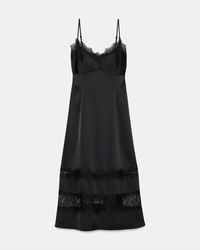 Kate Spade - Lace Trim Satin Slip Dress - Lyst