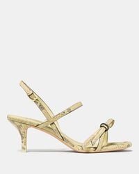 Kate Spade - Loop Snakeskin Kitten Heel Sandals - Lyst