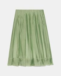Kate Spade - Kate Spade Crinkled Organza Pleated Skirt - Lyst