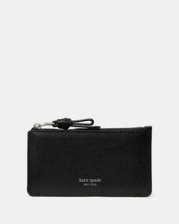 Kate Spade - Loop Pebbled Leather Ew Zip Card Case - Lyst
