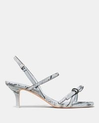 Kate Spade - Loop Snakeskin Kitten Heel Sandals - Lyst