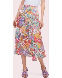 kate spade floral park clip dot midi dress