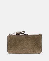 Kate Spade - Loop Suede Zip Card Case - Lyst