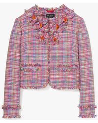 Kate Spade - Floral Embellished Tweed Jacket - Lyst