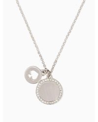 Kate Spade - Spot The Spade Pave Charm Pendant - Lyst