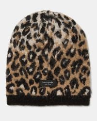 Kate Spade - Kate Spade Downtown Leopard Beanie - Lyst