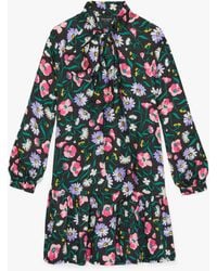 Kate Spade - Spring Bouquet Tie-Neck Dress - Lyst