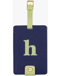 Kate Spade - Monogrammed Navy Luggage Tag - Lyst