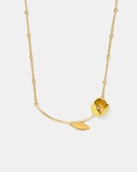 Kate Spade - Kate Spade Golden Bloom Bar Pendant Necklace - Lyst