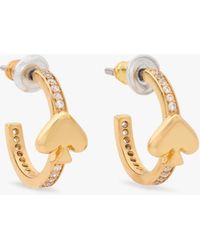 Kate Spade - Kate Spade Everyday Spade Stone Pave Huggies Earring - Lyst