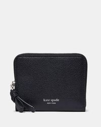 Kate Spade - Loop Pebbled Leather Small Zip Around Wallet - Lyst