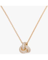 Kate Spade - Kate Spade Double Knot Pave Pendant Necklace - Lyst