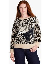 Kate Spade - Leopard Pullover Mit Schleife - Lyst