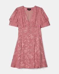 Kate Spade - Kate Spade Fluid Jacquard Puff Sleeve Mini Dress - Lyst