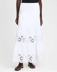 Kate Spade - Daisy Eyelet Tiered Maxi Skirt - Lyst