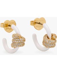 Kate Spade - Ropes & Knots Pave Huggies - Lyst