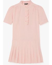 Kate Spade - Seersucker Pleated Shirt Dress - Lyst