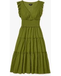 Kate Spade - Flutter Sleeve Tiered Midi Dress - Lyst