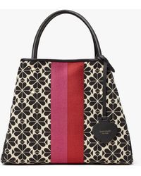 Kate Spade Leather Spade Flower Jacquard Stripe Everything Medium ...