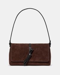 Kate Spade - Loop Suede And Shiny Leather Small Flap Shoulder Bag - Lyst