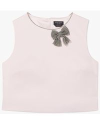 Kate Spade - Duchess Satin Embellished Bow Shell - Lyst