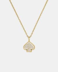 Kate Spade - Kate Spade Everyday Spade Pave Mini Pendant Necklace - Lyst